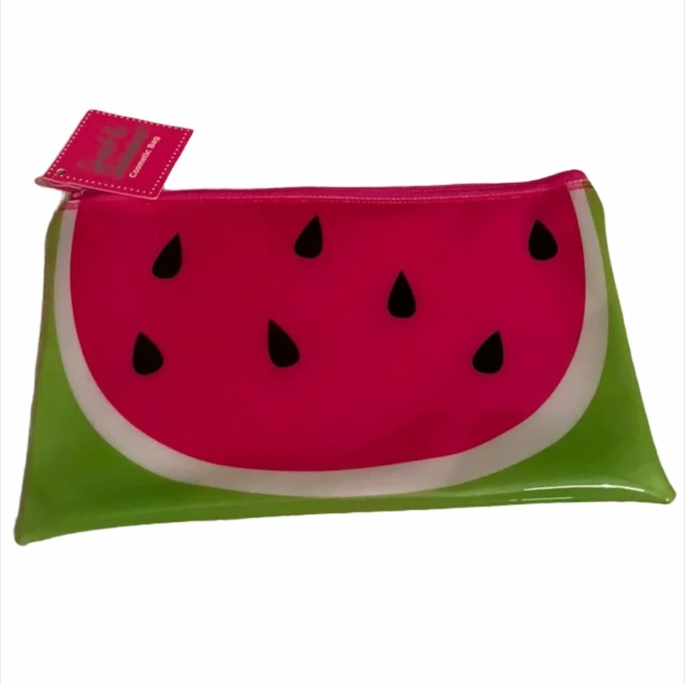 Watermelon zippered plastic pouch NWT